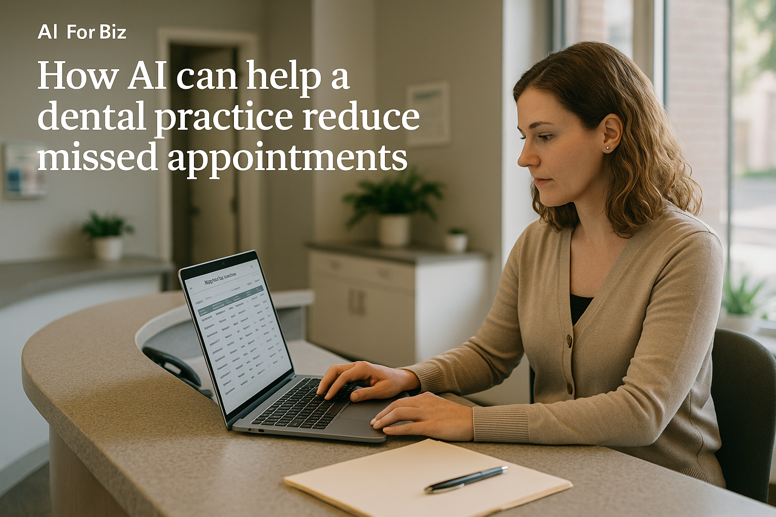 Small business workflow scene for How AI can help a dental practice reduce missed appointments