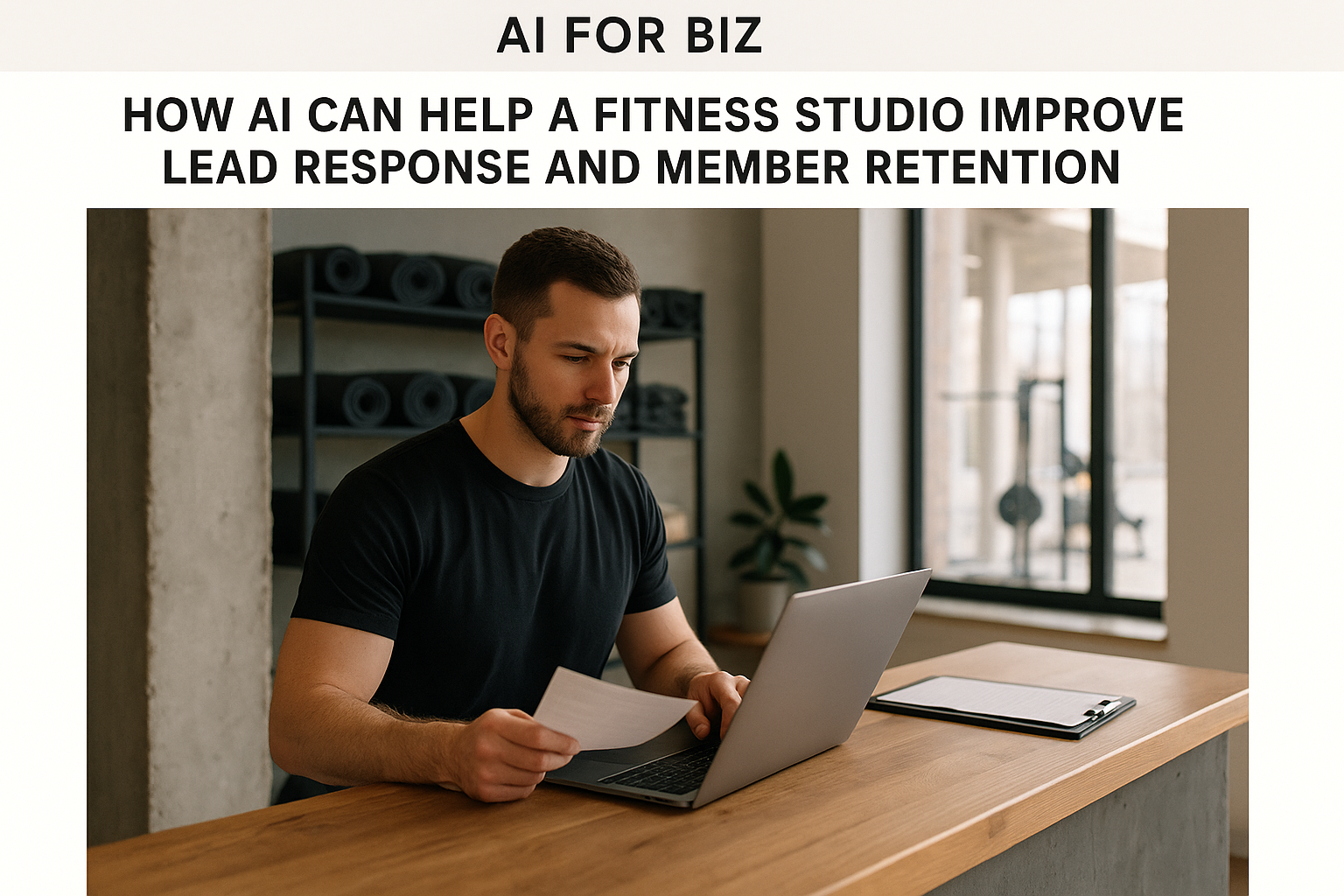 Small business workflow scene for How AI can help a fitness studio improve lead response and member retention