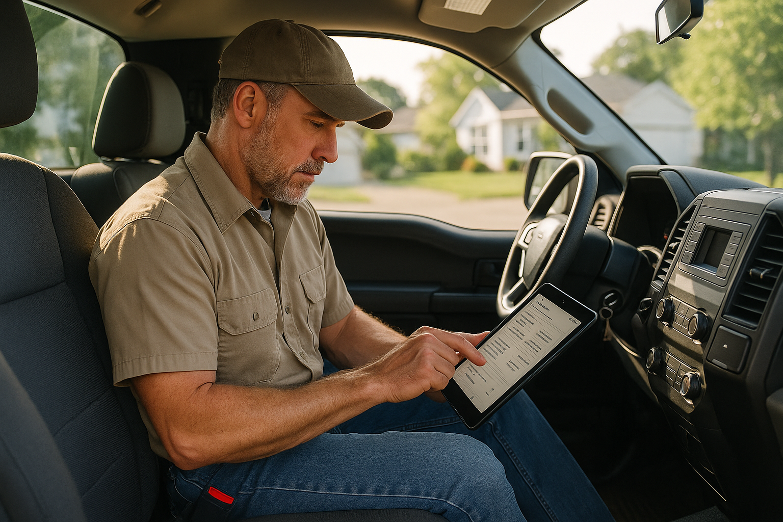 Small business workflow scene for How AI can help a home service contractor follow up on quotes